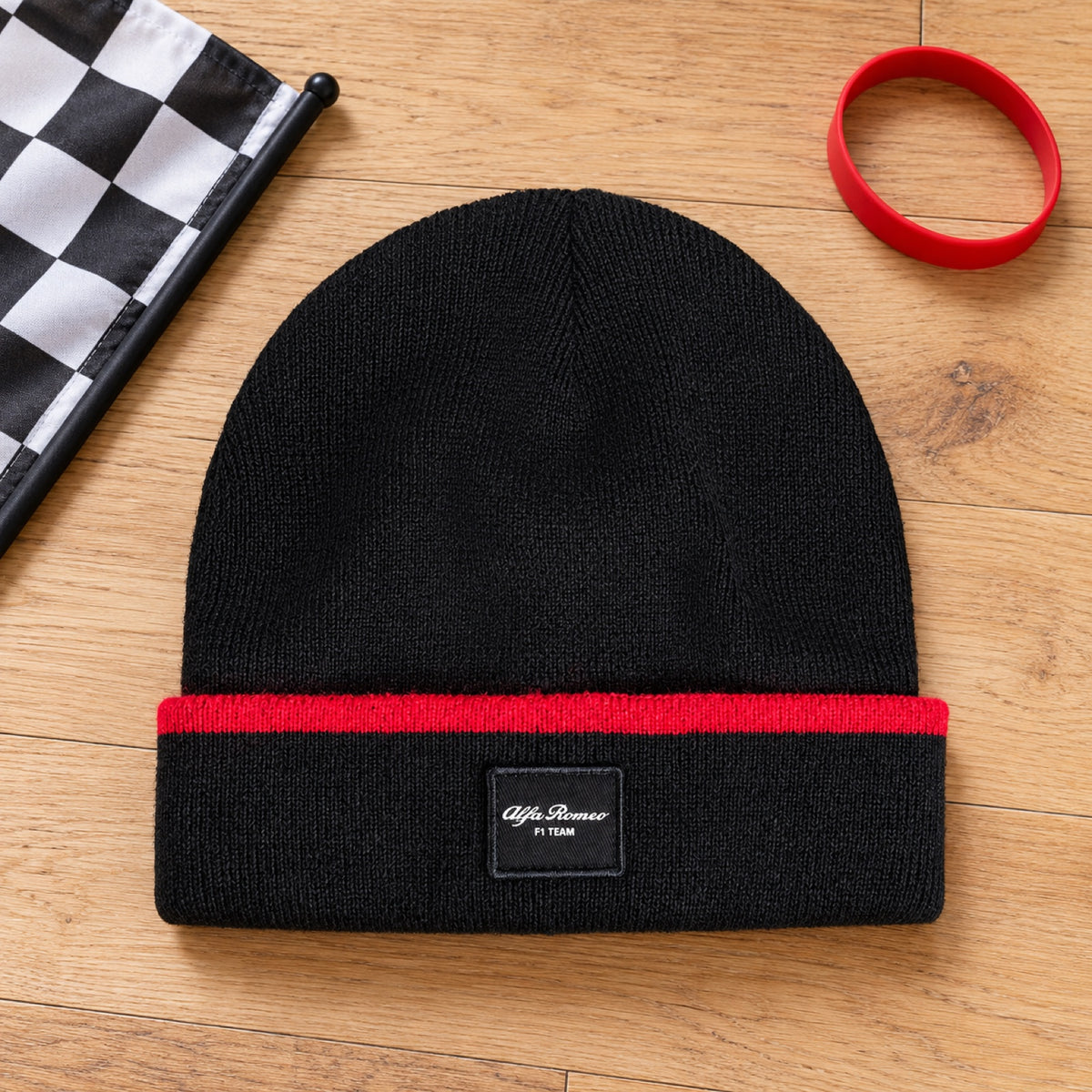 Alfa Romeo F1 Team Kids' Beanie – Black – illustrative photo (AI)