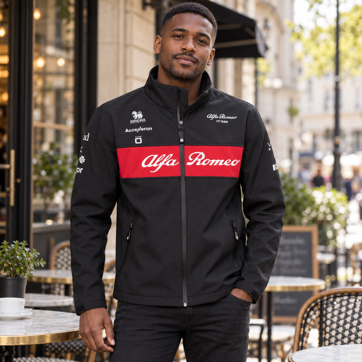 Alfa Romeo F1 Team Softshell Jacket – Black – illustrative photo (AI)