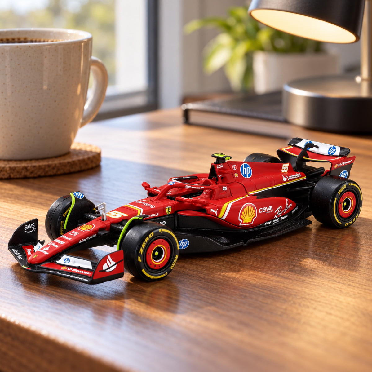 Bburago Scuderia Ferrari SF-24 Model #55 Carlos Sainz 2024 – illustrative photo (AI)