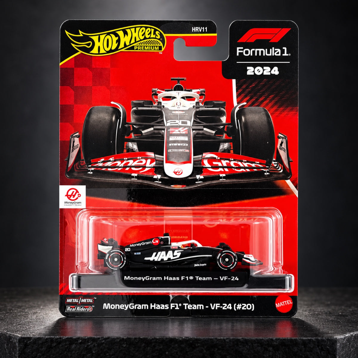 Model Hot Wheels F1 Premium – Kevin Magnussen Haas F1 – ilustračné foto (AI)