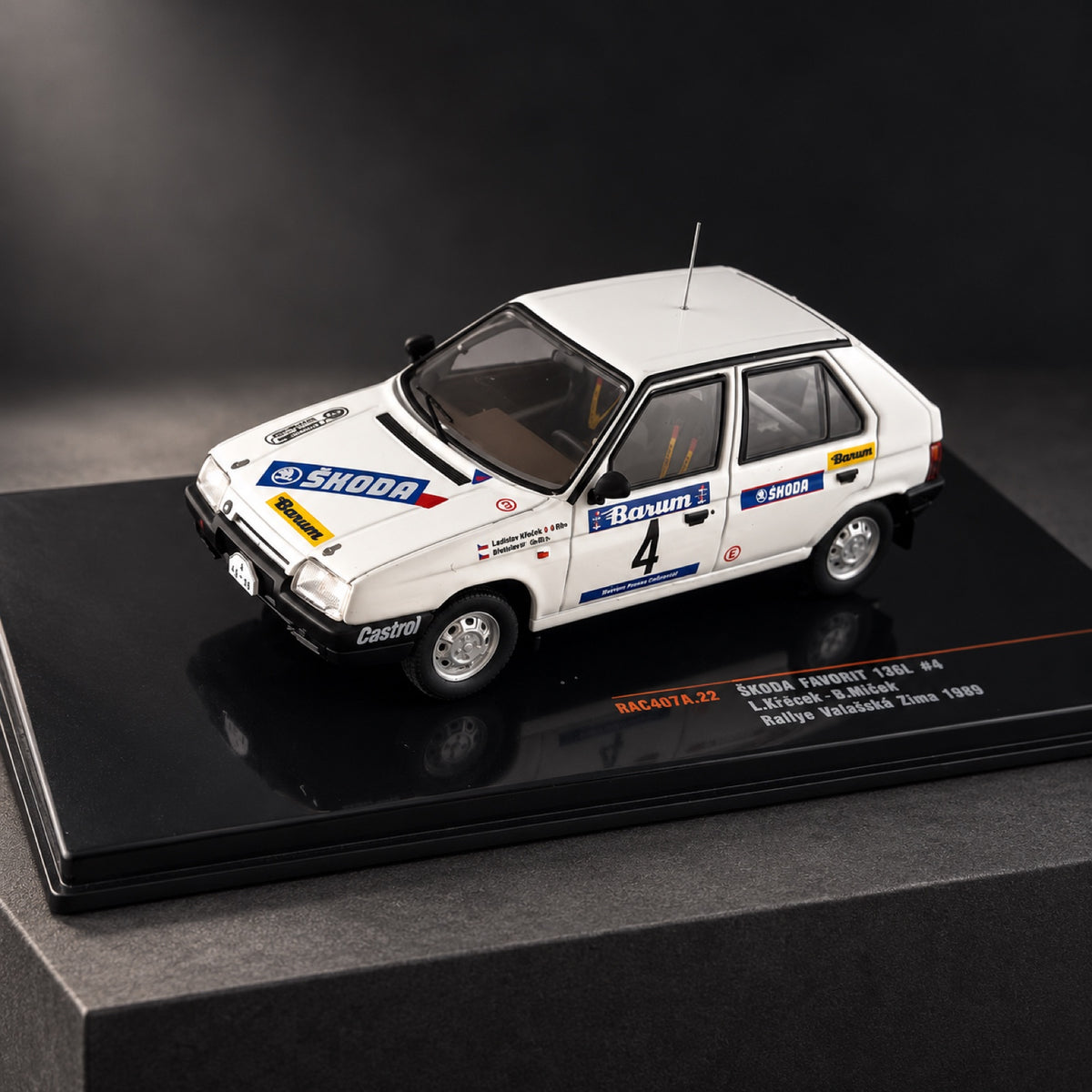 IXO Škoda Favorit 136L No. 4 Rallye Valašská Zima 1989 Model – illustrative photo (AI)