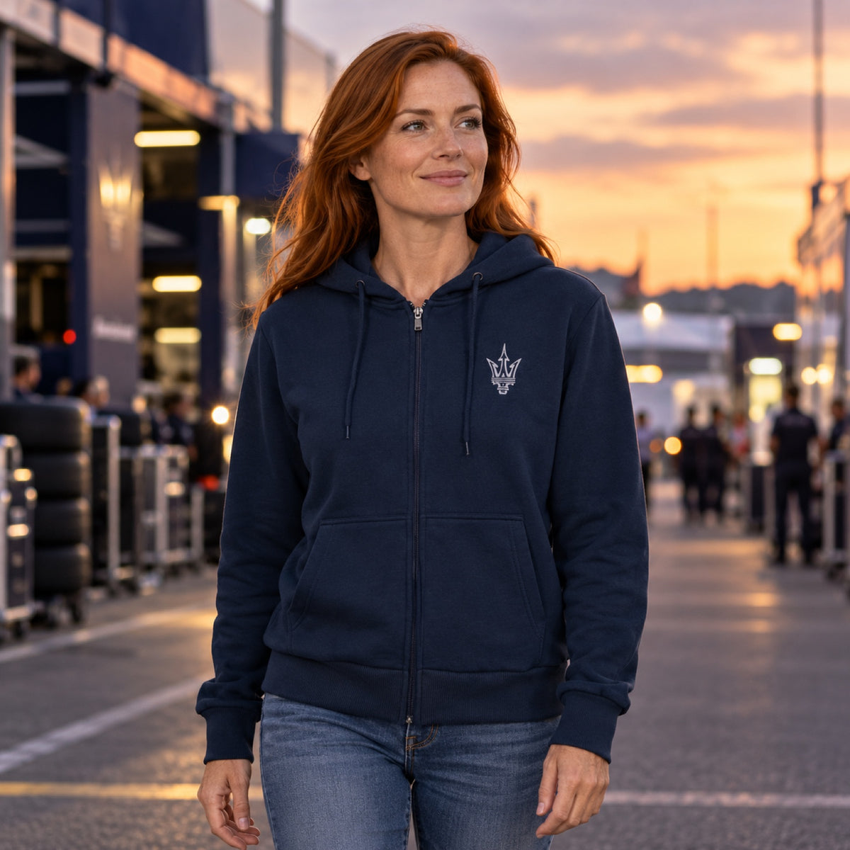 Maserati Men's Hoodie – Navy – illustrative photo (AI)