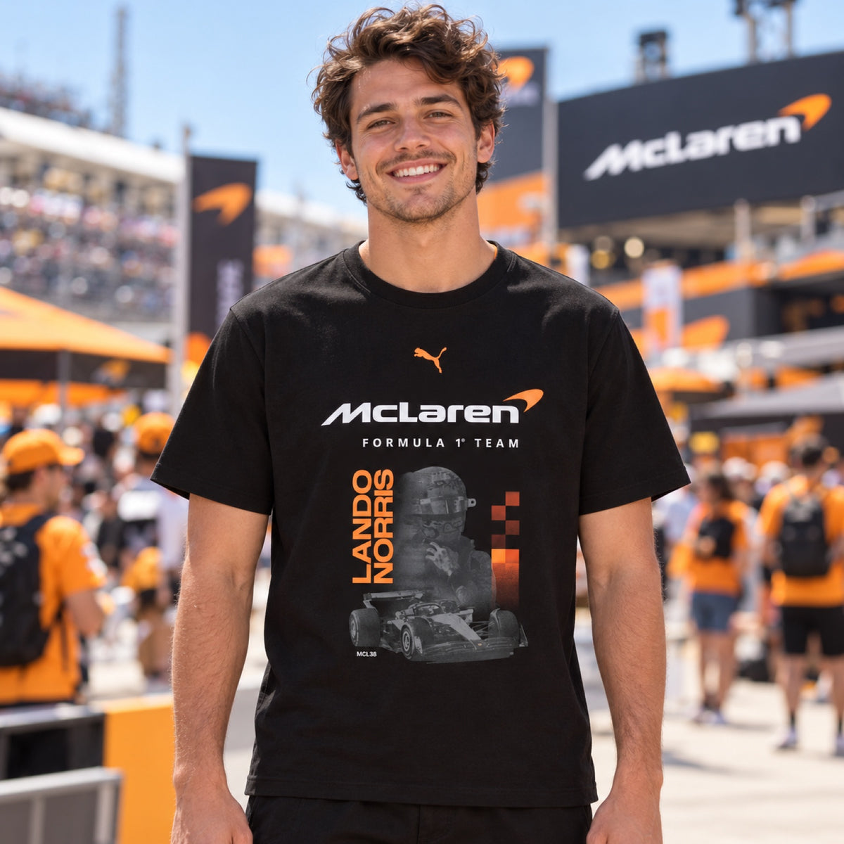 Lando Norris McLaren F1 T-Shirt – Black, Fan Edition – illustrative photo (AI)