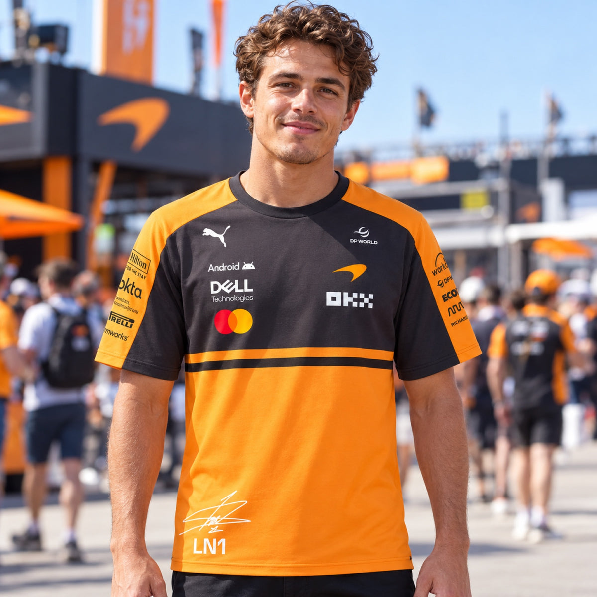 Lando Norris #1 McLaren F1 x Puma T-Shirt – Team Edition – illustrative photo (AI)