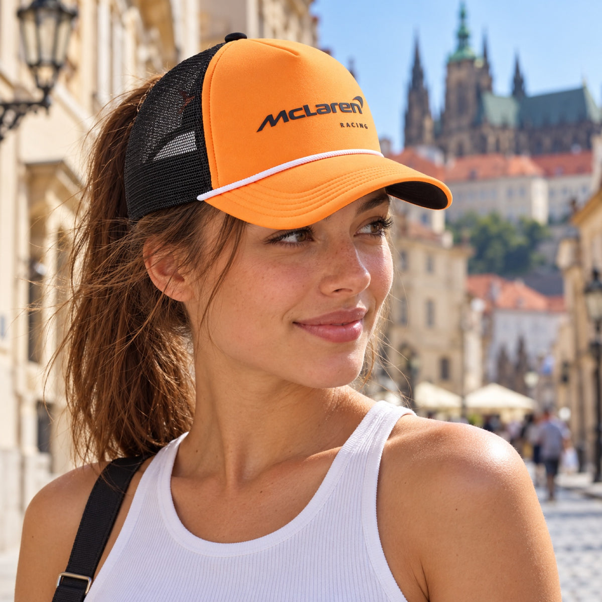 McLaren F1 Mesh Cap with Puma Logo – McLaren Racing – Orange – illustrative photo (AI)