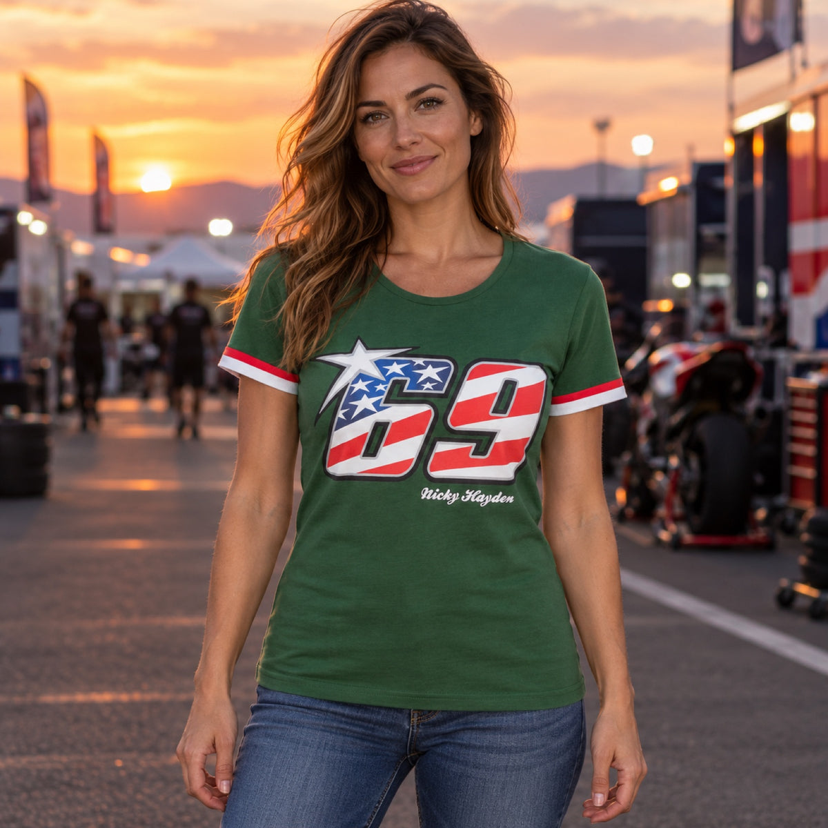 Dámske tričko Nicky Hayden s logom – ilustračné foto (AI)