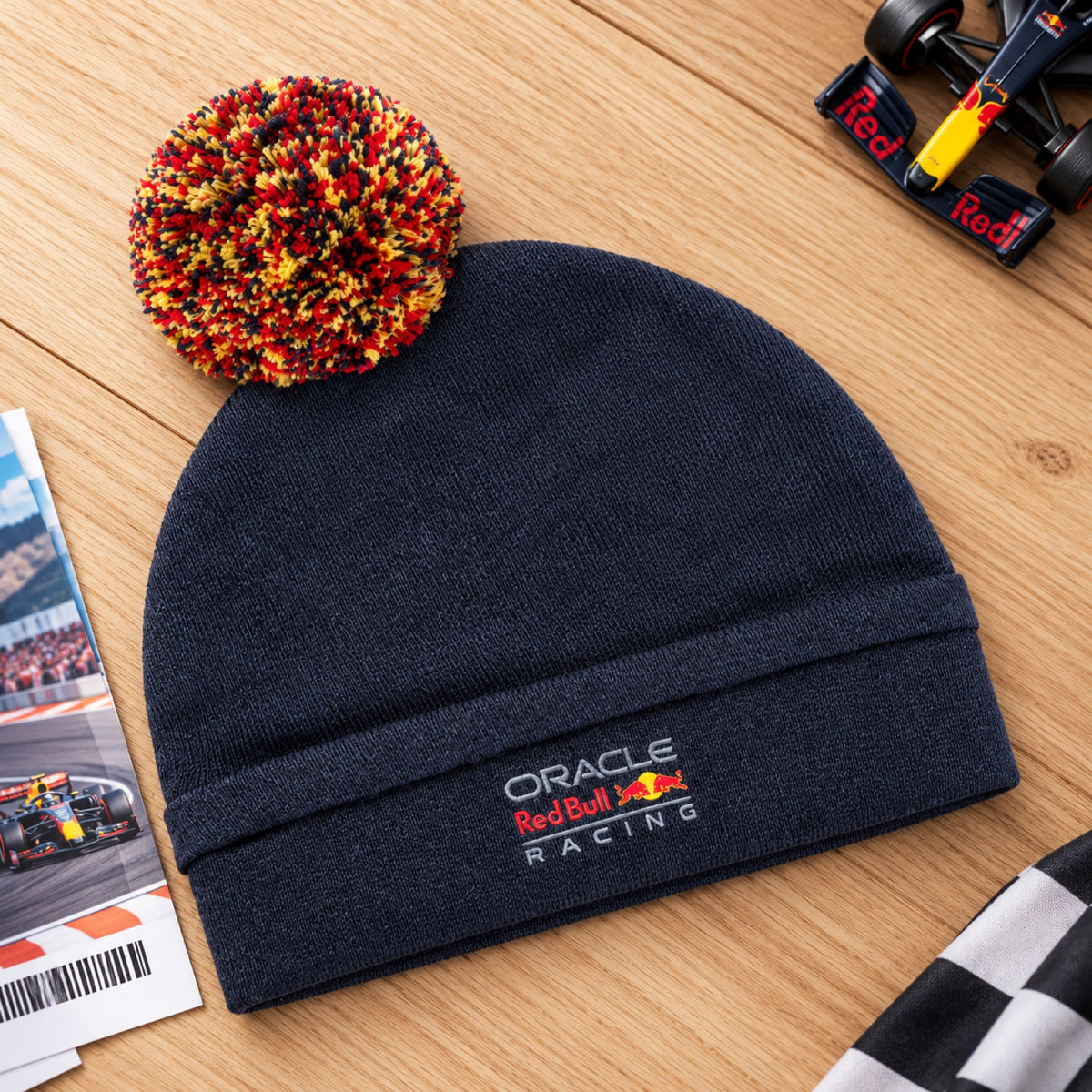 Čiapka s brmbolcom pre novorodencov Oracle Red Bull Racing – ilustračné foto (AI)