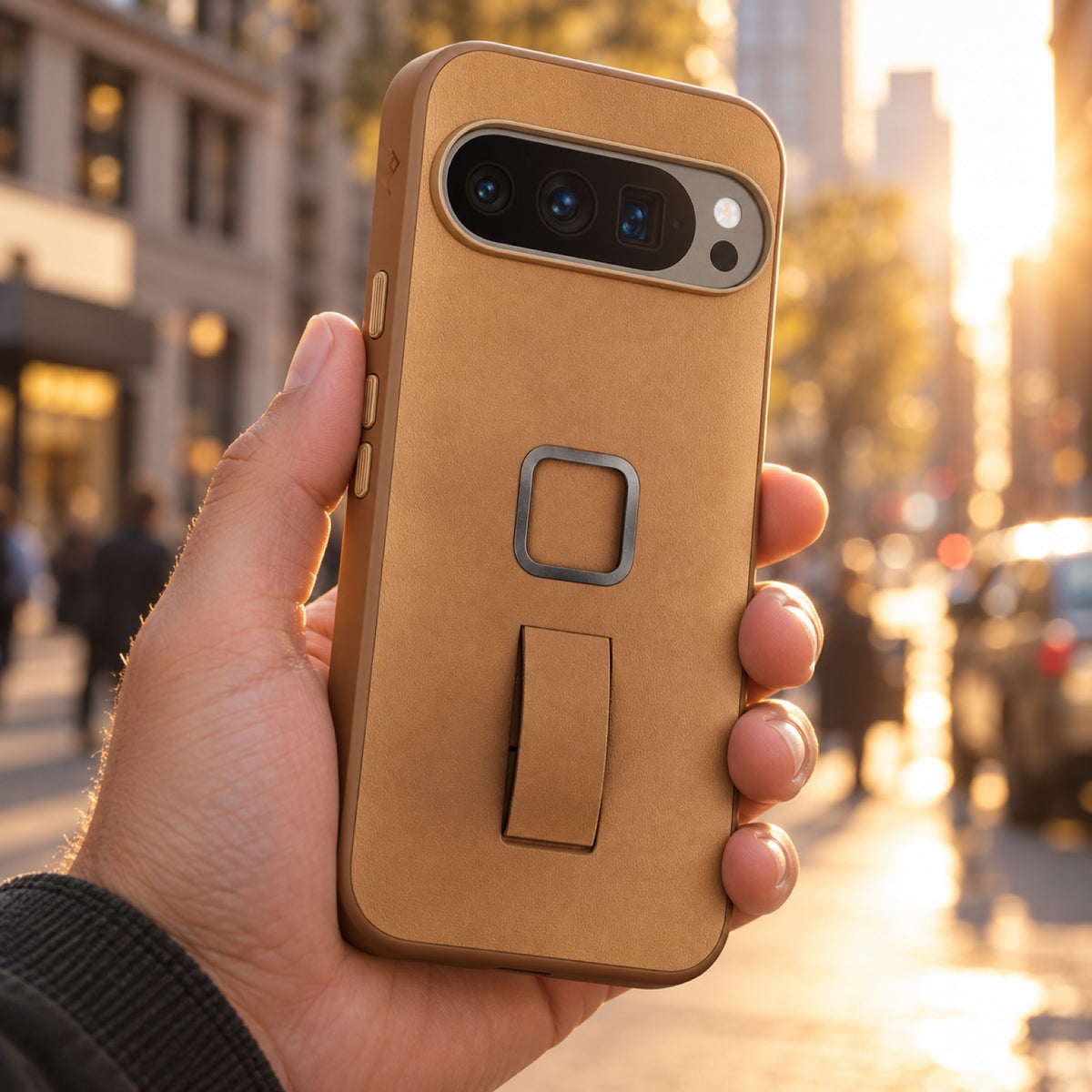 Peak Design Everyday Clarino Loop Case – Pixel 10 Pro XL – Tan – ilustračné foto (AI)
