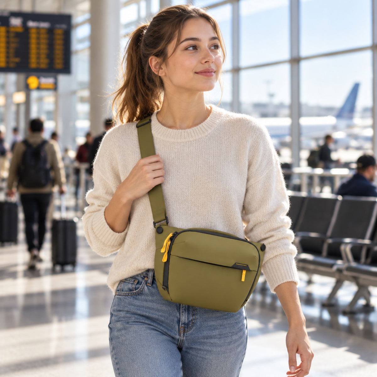Peak Design Everyday Sling 6L – Kelp – ilustračné foto (AI)