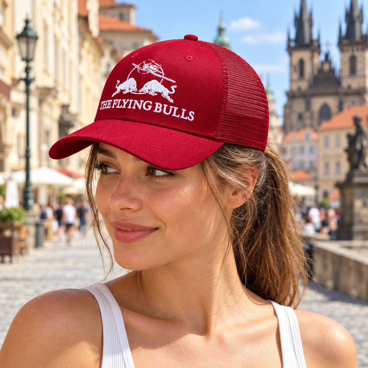 Šiltovka trucker Red Bull The Flying Bulls Radar s logom – ilustračné foto (AI)