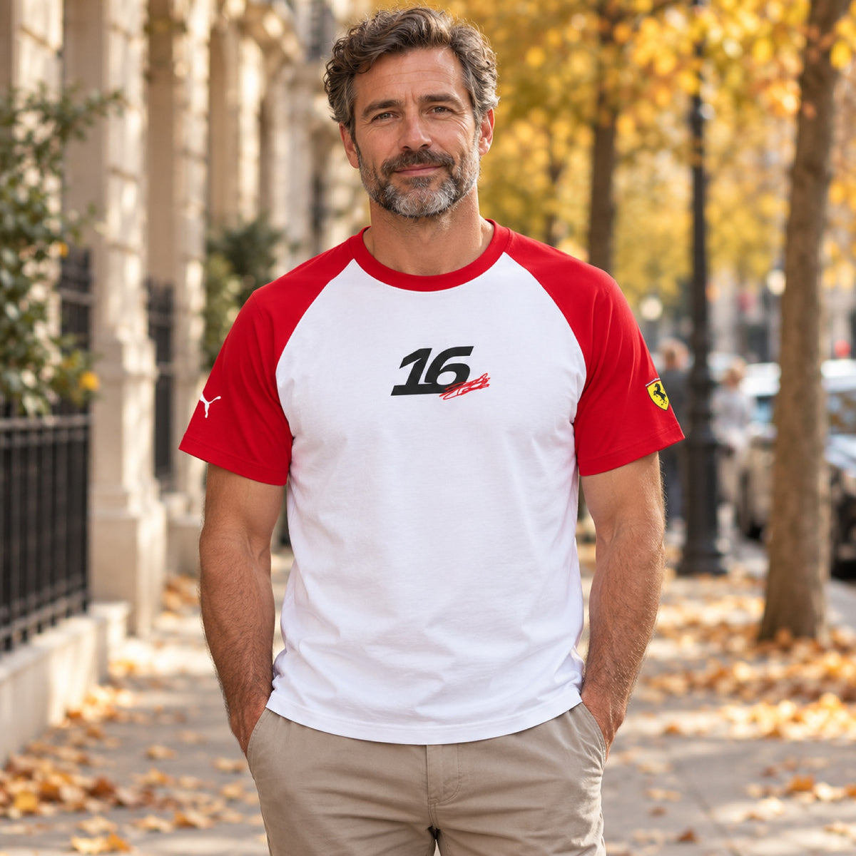 Charles Leclerc Scuderia Ferrari F1 x Puma T-Shirt – Fan Edition – illustrative photo (AI)