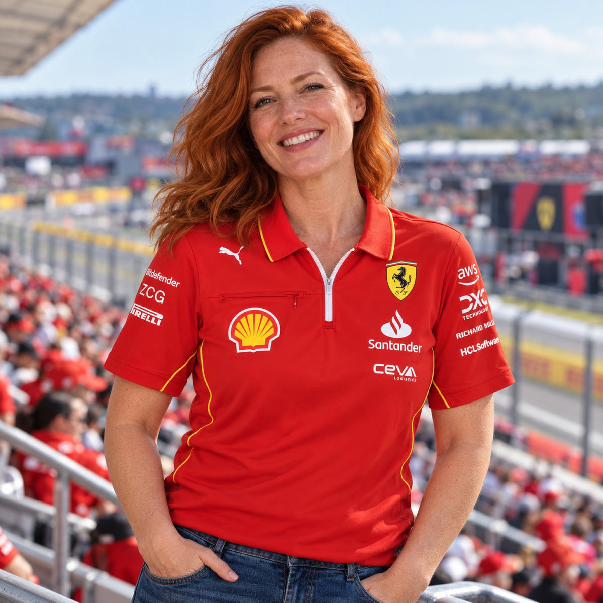 Tímová polokošeľa Scuderia Ferrari F1 PRO – červená – ilustračné foto (AI)