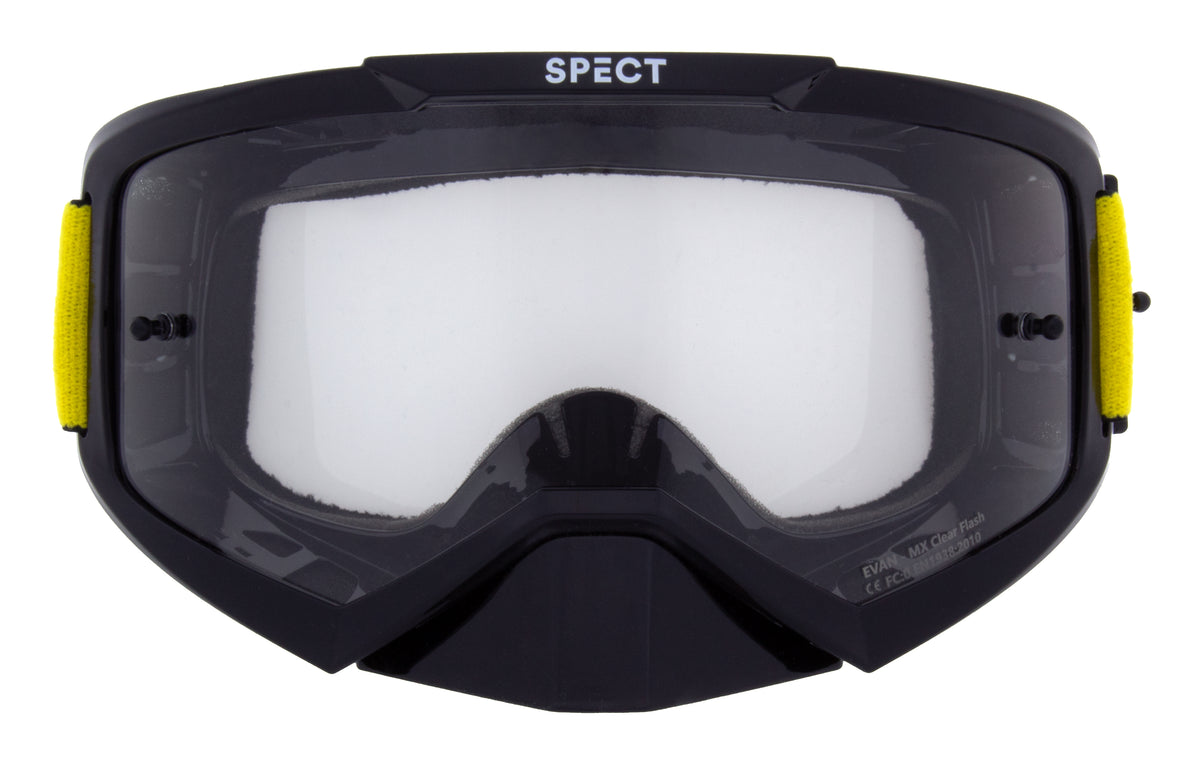 Red Bull Spect EVAN motocross goggles, black with clear lens