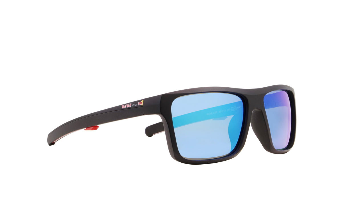 Red Bull Spect KANE sunglasses black with blue lenses