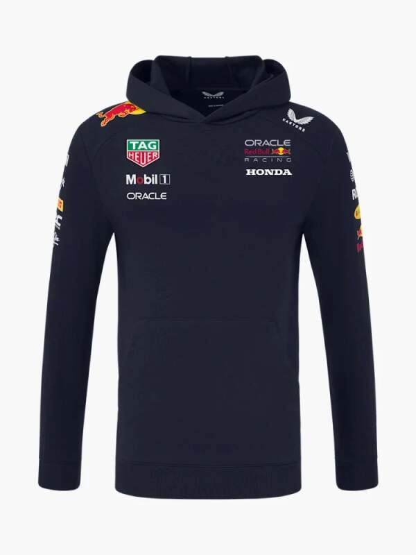 Tímová mikina s kapucňou Oracle Red Bull Racing s logami sponzorov
