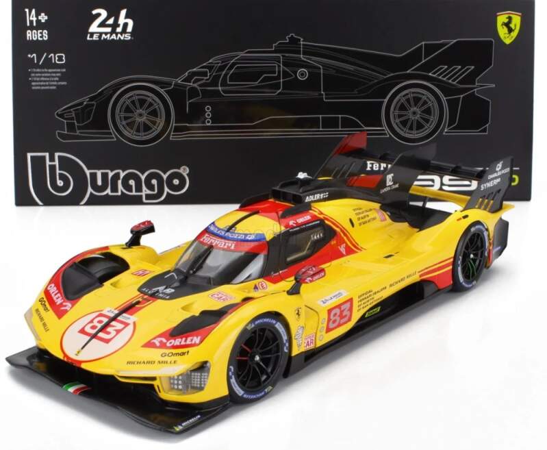 Model BBurago Ferrari 499P NR.83 Le Mans 2024 1:18 AF Corse - Deluxe edícia