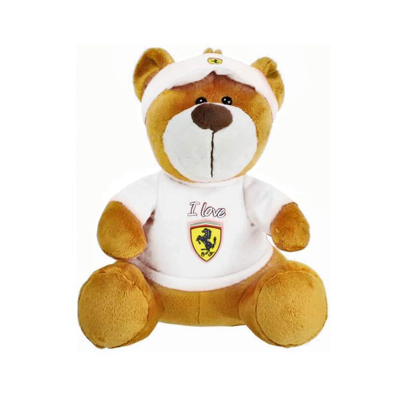 Scuderia Ferrari veľký plyšový medvedík biely