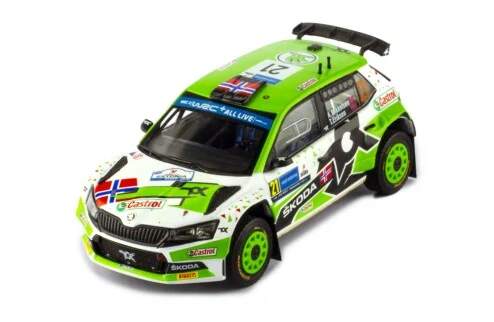 IXO model Škoda Fabia Rally2 EVO #21 A. Mikkelsen - T. Eriksen Rally Estonia 2022