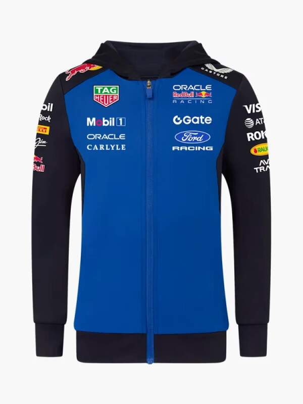 Detská mikina na zips Oracle Red Bull Racing s logami sponzorov - tímová edícia