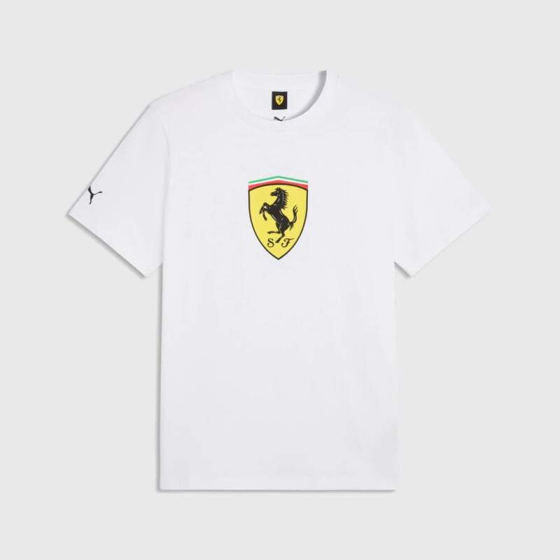 Fanúšikovské tričko Scuderia Ferrari F1 s logom biele
