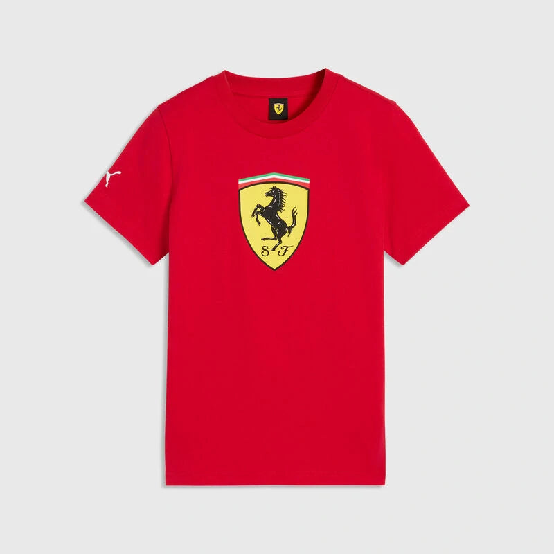 Detské tričko Scuderia Ferrari s veľkým štítom – červené