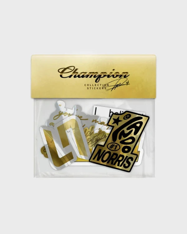 Malá sada nálepiek Lando Norris LN4 – CHAMPION Edition