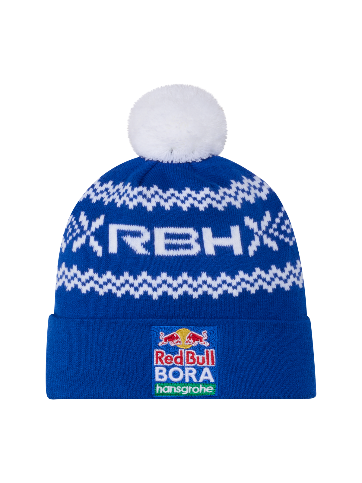 Red Bull Bora Hansgrohe Bobble Beanie with Logo – Christmas Edition
