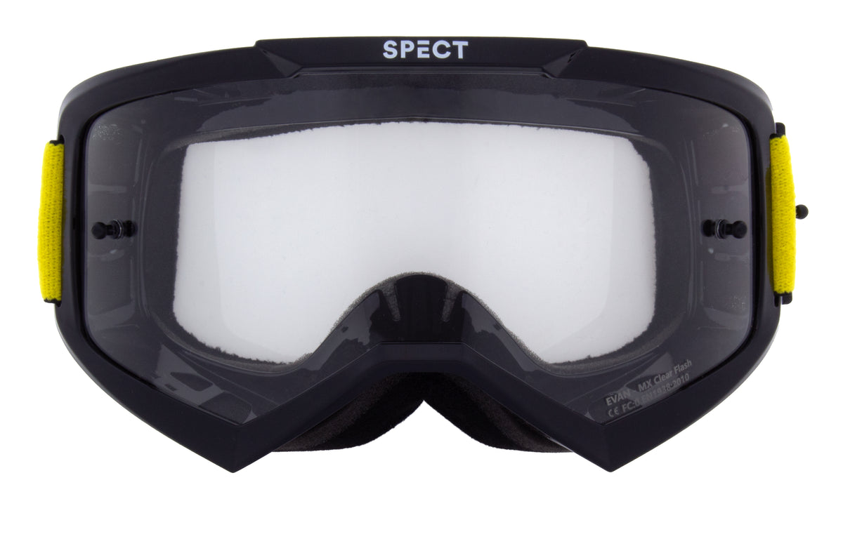 Red Bull Spect EVAN motocross goggles, black with clear lens