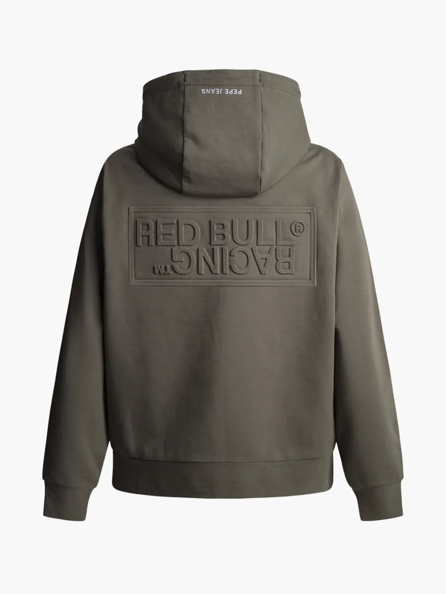 Mikina s kapucňou Pepe Jeans - Red Bull Racing tmavozelená