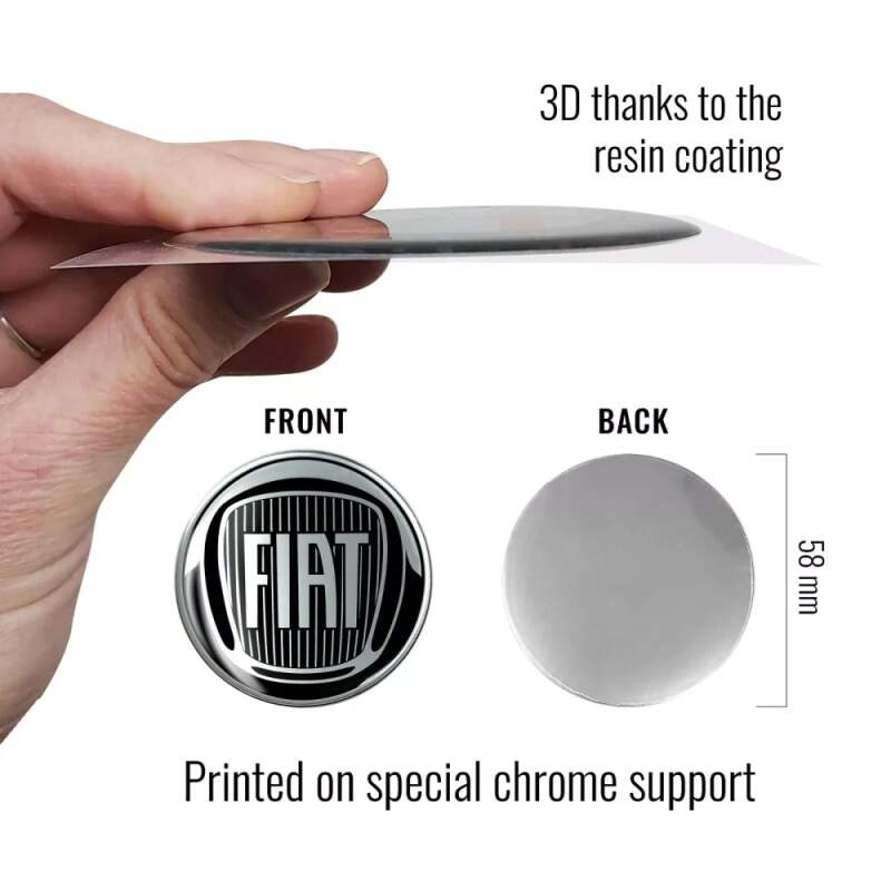 Fiat logo samolepka 3D čierna 58mm