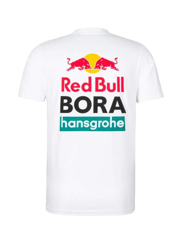 Fanúšikovské tričko Red Bull Bora Hansgrohe biele s logom