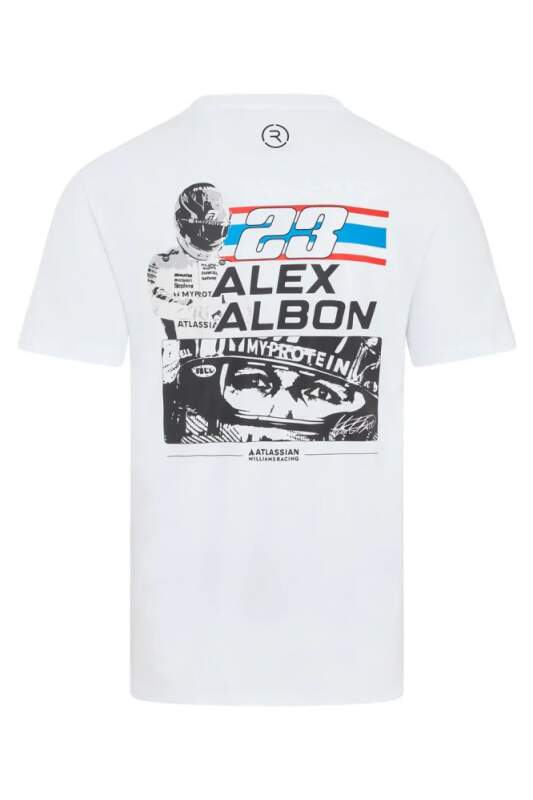 Fanúšikovské tričko Alex Albon - Williams Racing F1 biele - XXL