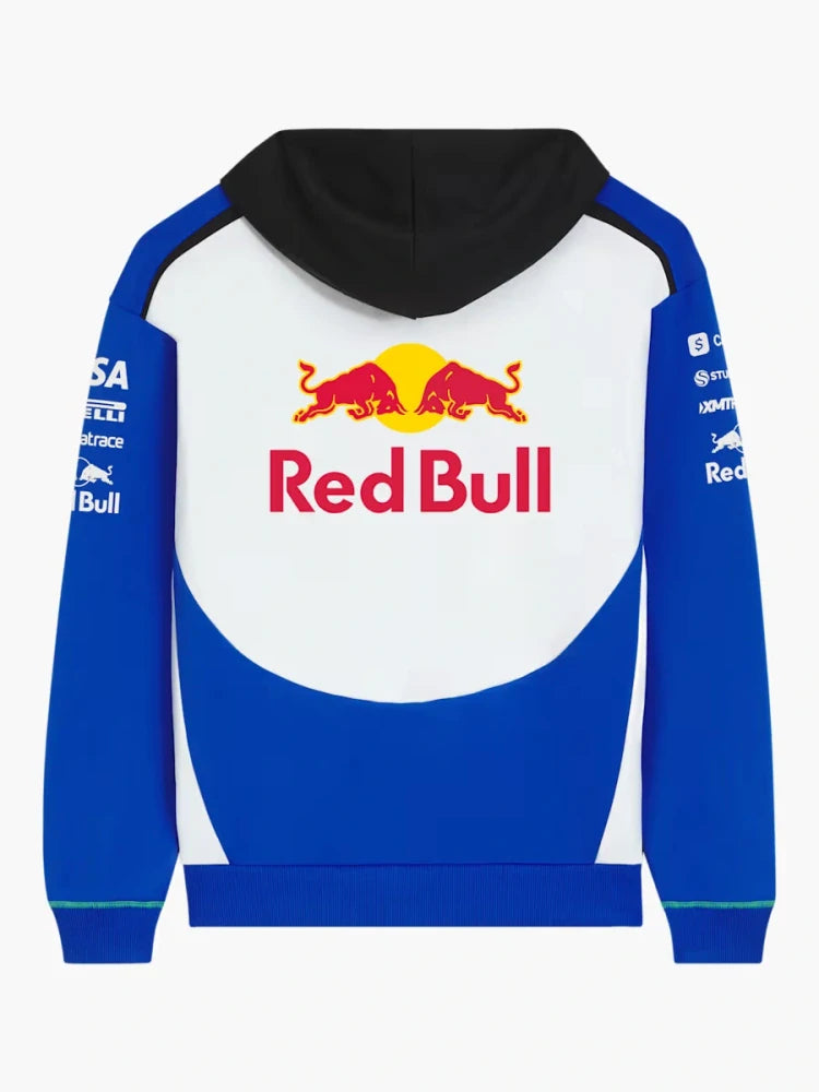Tímová mikina na zips s kapucňou Visa Cash App Racing Bulls so sponzorskými logami – Team Edition