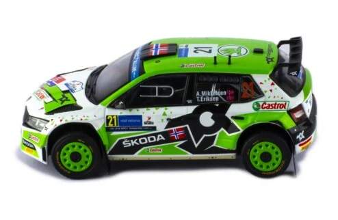 IXO model Škoda Fabia Rally2 EVO #21 A. Mikkelsen - T. Eriksen Rally Estonia 2022