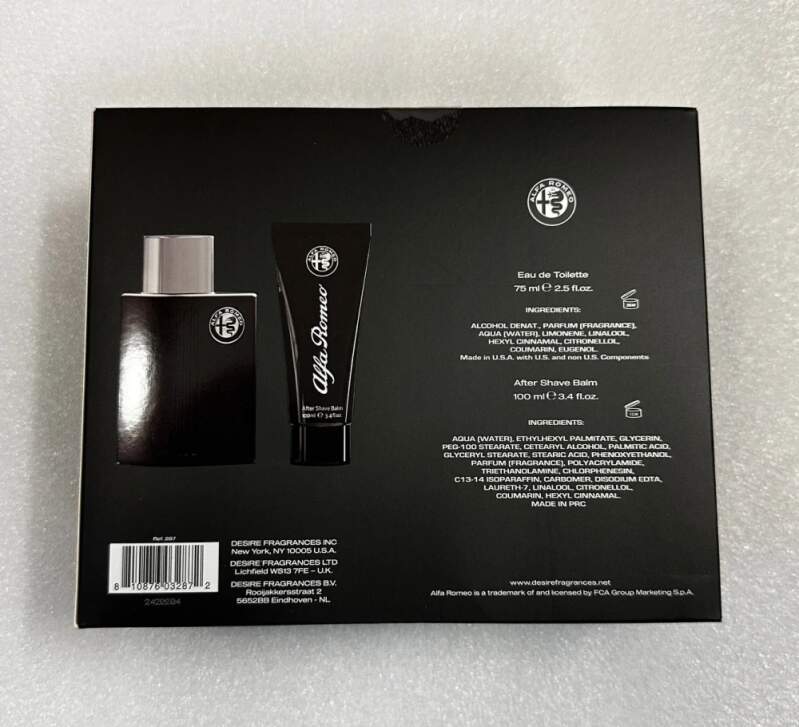 Alfa Romeo Black Eau de Toilette 75 ml + aftershave balm 100 ml gift set