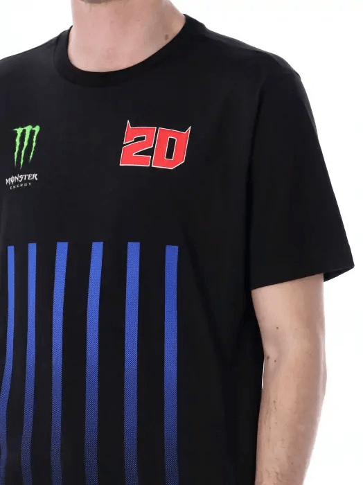 Tričko Fabio Quartararo Monster Energy Stripes čierne