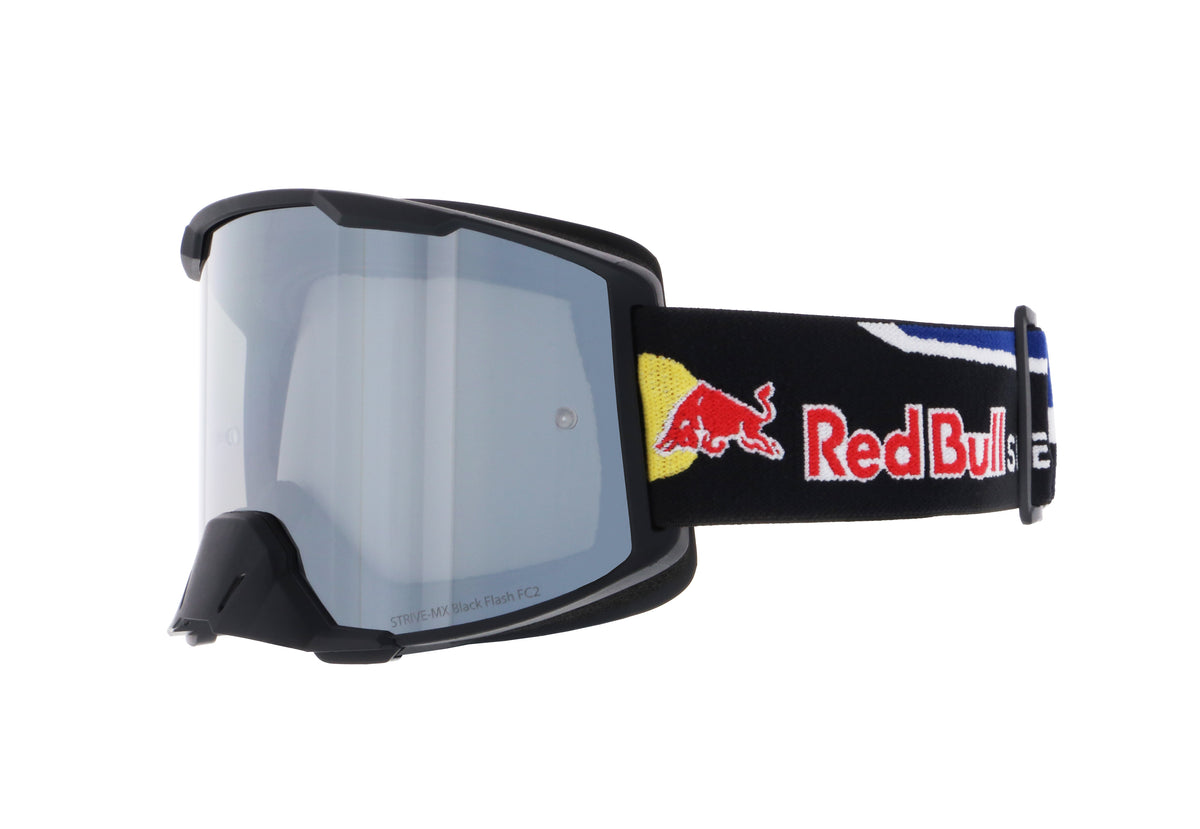 Red Bull Spect STRIVE motocross goggles black with silver lens
