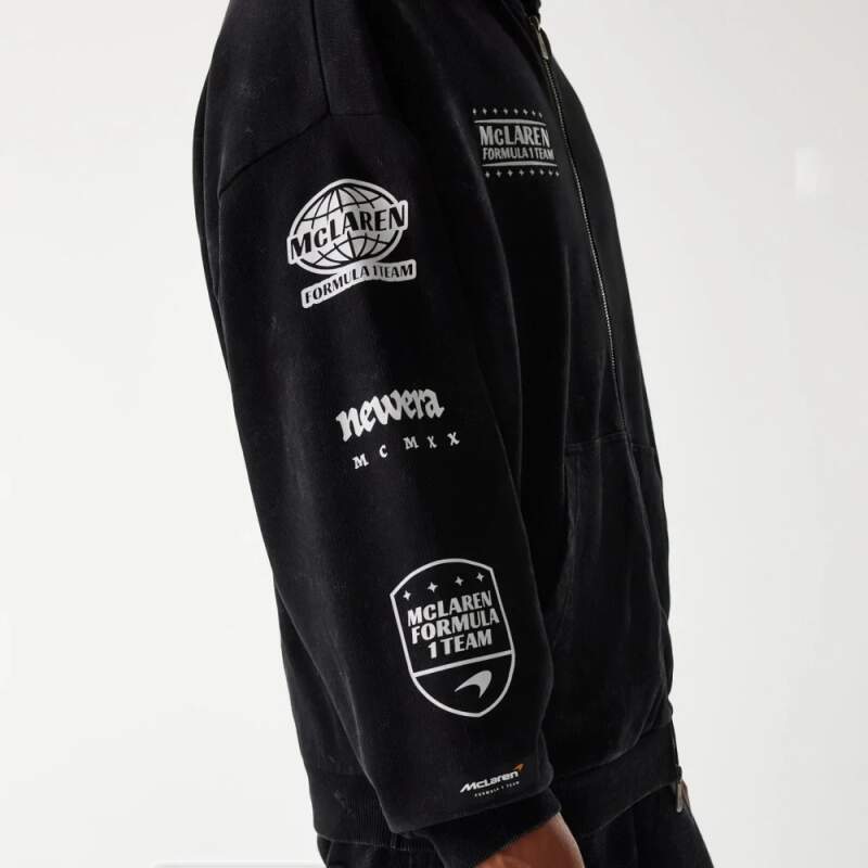 Voľnočasová mikina na zips - McLaren F1 NE GRPHC čierna washed