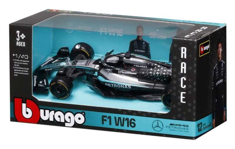 Model Mercedes AMG Petronas F1 W16 BBurago #63 George Russell 2025