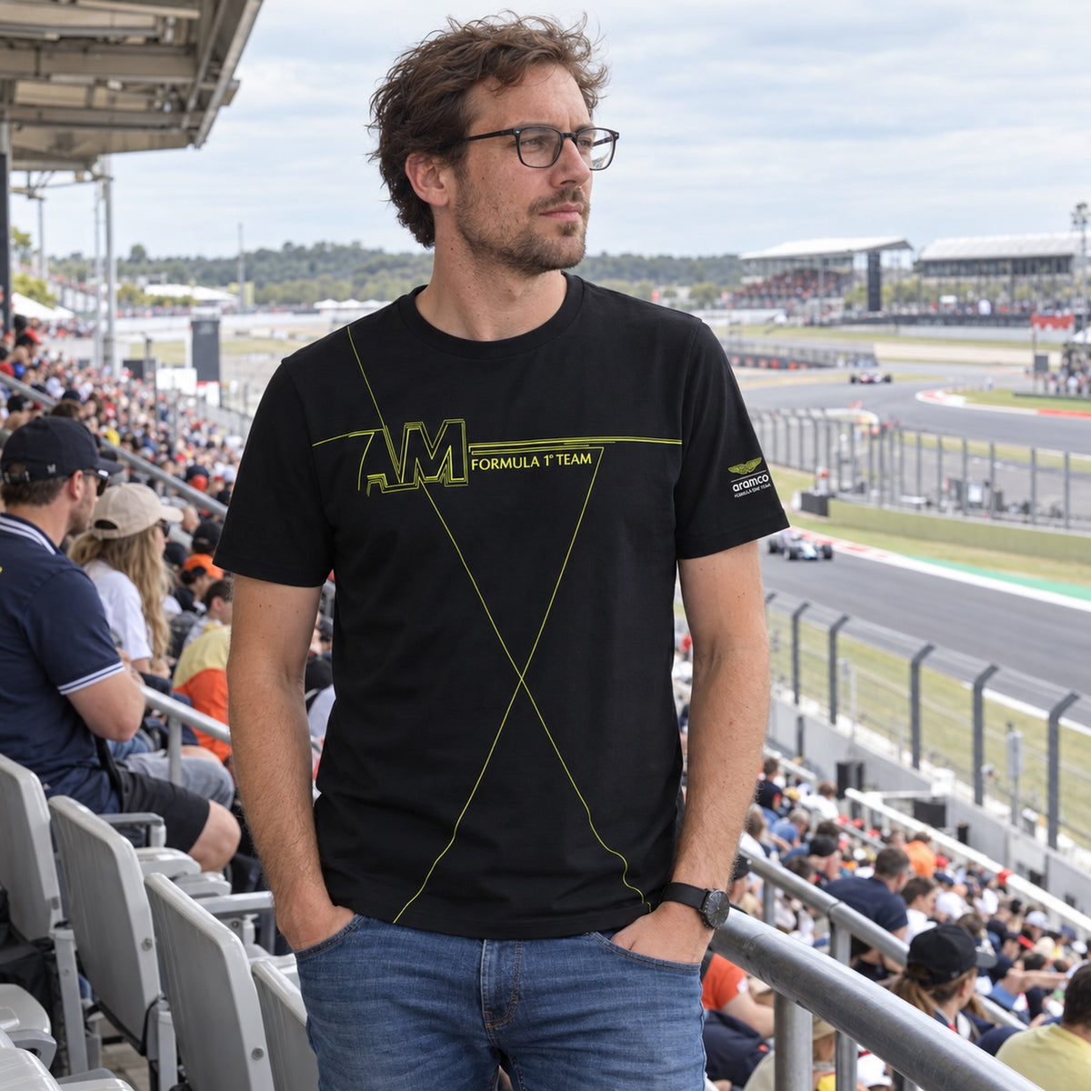 Aston Martin F1 Team AMF1 Fan T-Shirt – Black – ilustrační foto (AI)