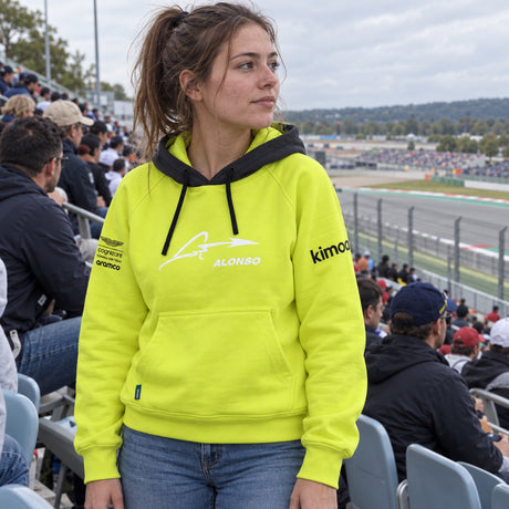 Fernando Alonso x Aston Martin Casual Hoodie – Lime – ilustrační foto 2 (AI)