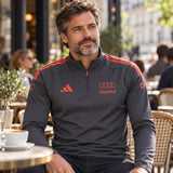 Tréningový top Audi Revolut F1 x Adidas s logami sponzorov – sivý – ilustračné foto (AI)
