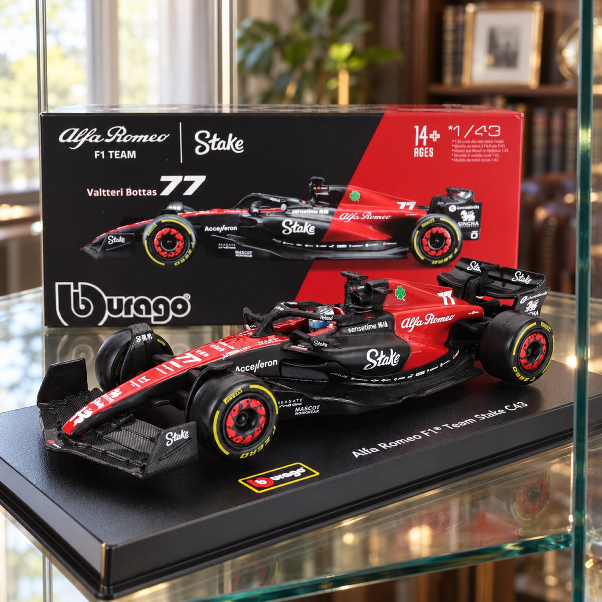 Model Alfa Romeo F1 C43 Bburago #77 Valtteri Bottas 2023 1:43 – Signature – ilustračné foto (AI)