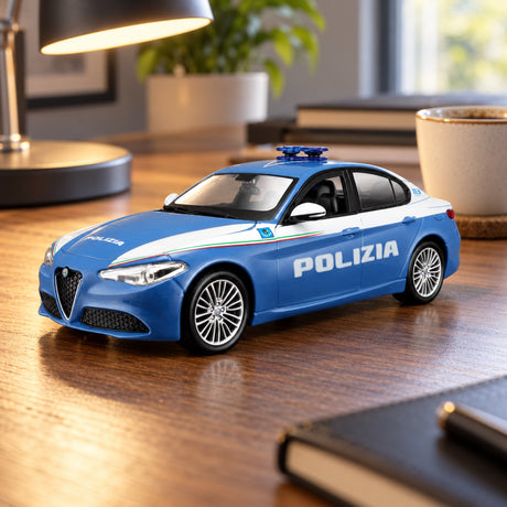 Stavebnica modelu Alfa Romeo Giulia Polizia – Bburago – ilustračné foto (AI)