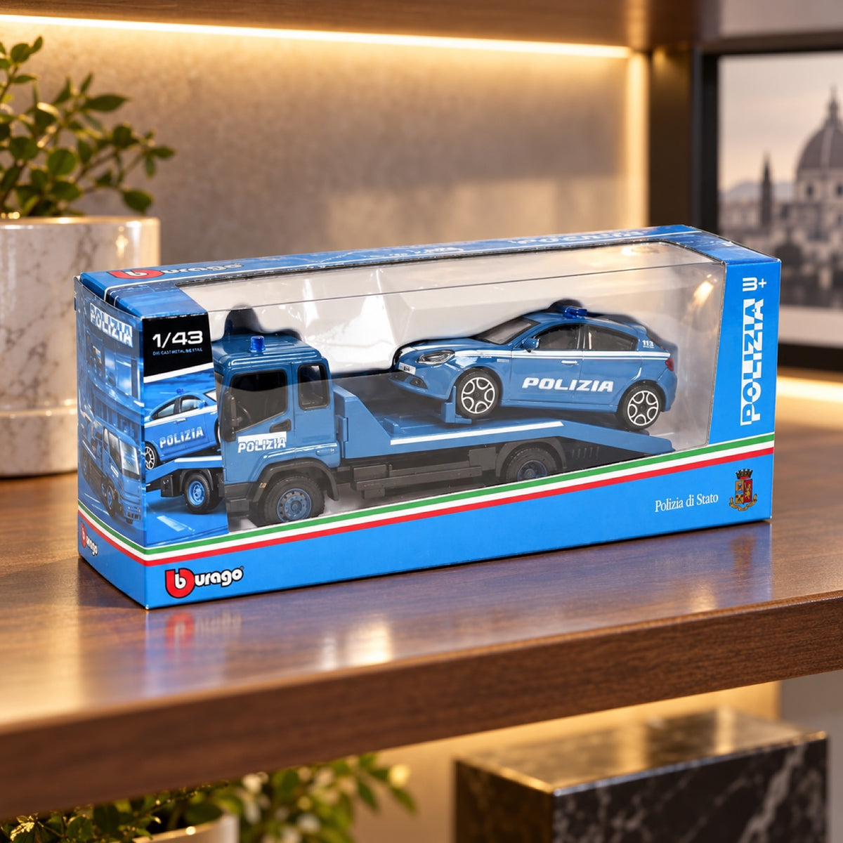 Alfa Romeo Giulietta Polizia Model with Transporter – illustrative photo (AI)