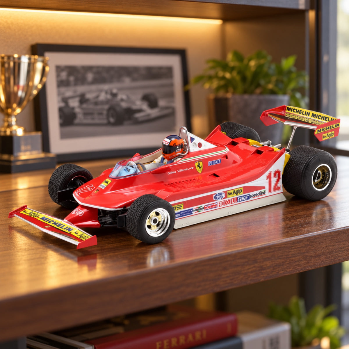 Model Ferrari F1 312T4 1979 USA Grand Prix G. Villeneuve – ilustračné foto (AI)