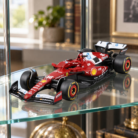 Model Bburago Scuderia Ferrari SF-25 #16 Charles Leclerc 2025 1:43 – ilustračné foto (AI)