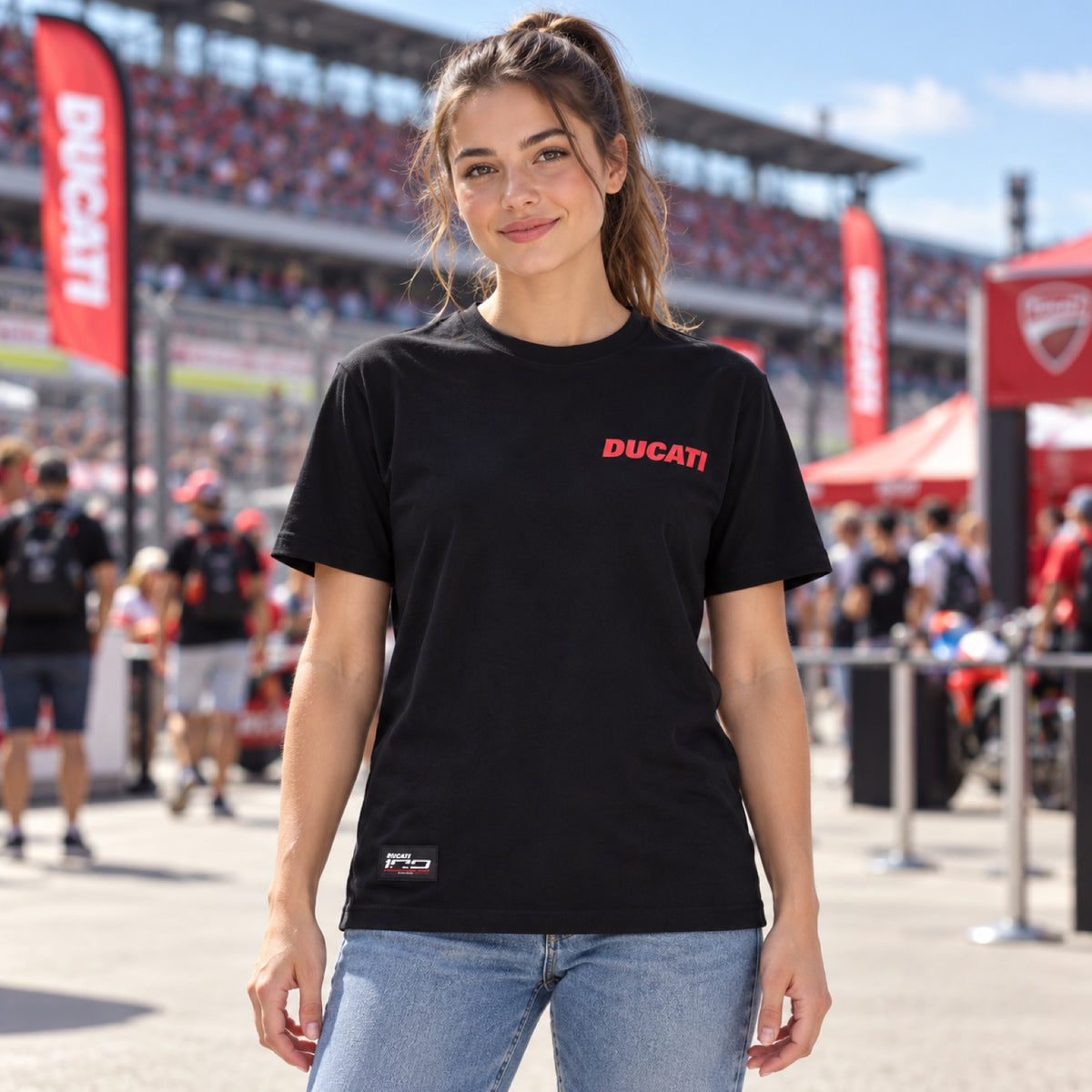Pánske tričko Ducati Corse – čierne – edícia 100th Years DUCATI – ilustračné foto (AI)