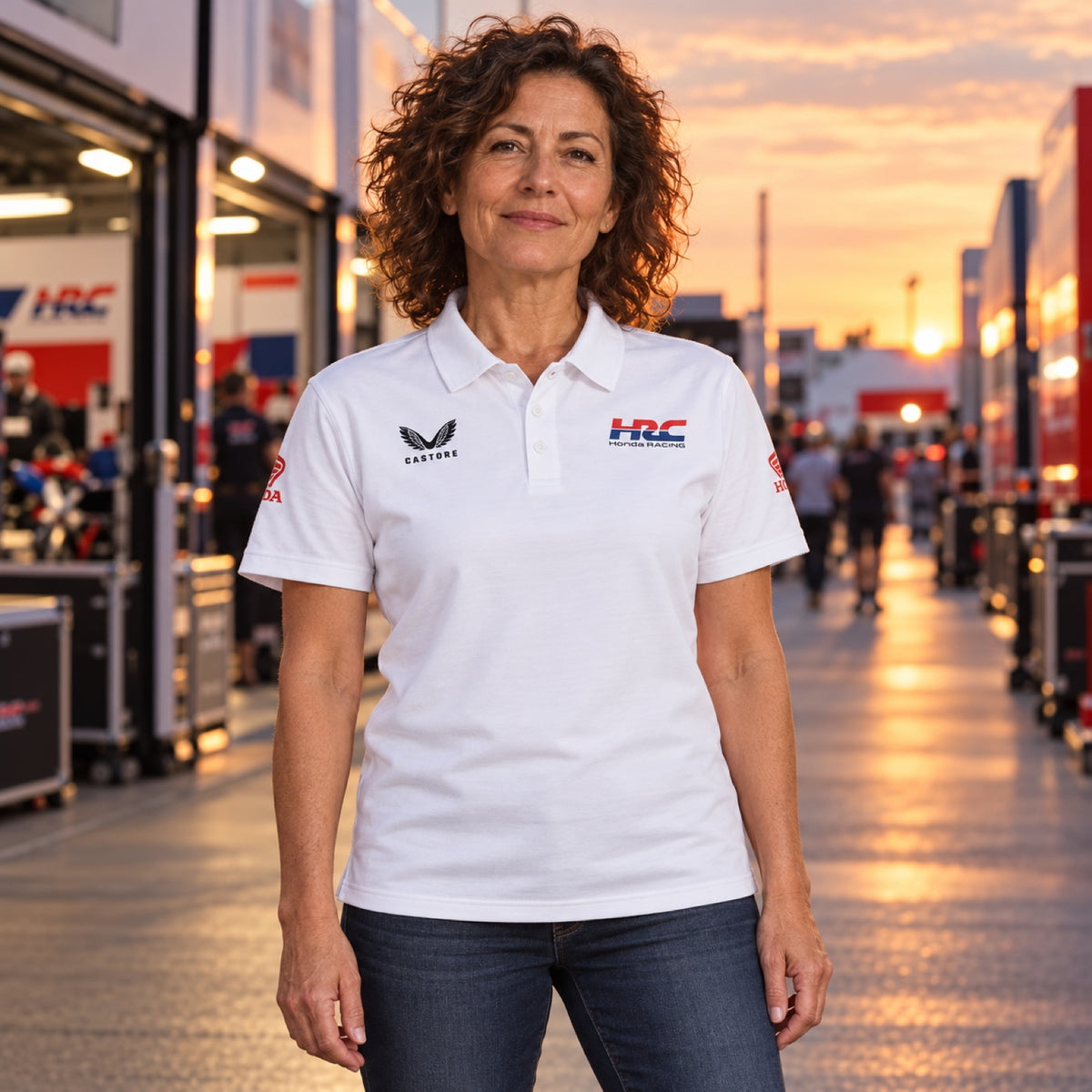 Tímová polokošeľa HRC Honda MotoGP HRC – biela – ilustračné foto (AI)