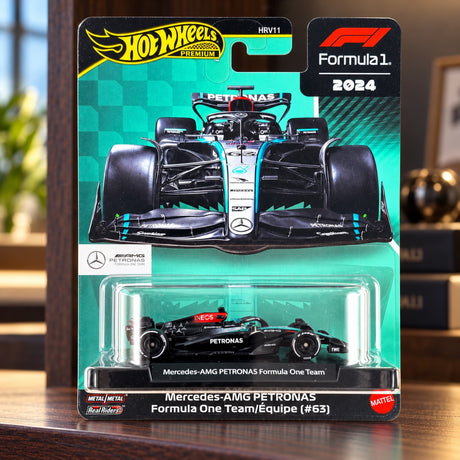 Model Hot Wheels F1 Premium – George Russell Mercedes AMG Petronas F1 – ilustračné foto (AI)